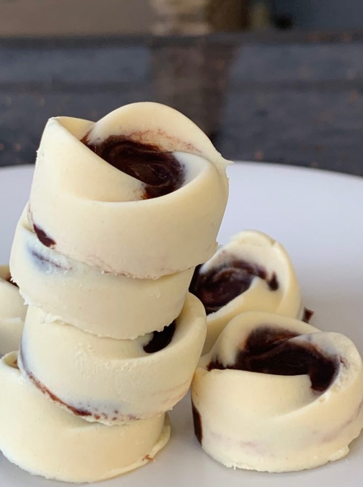 frozen chocolate swirl fat bombs