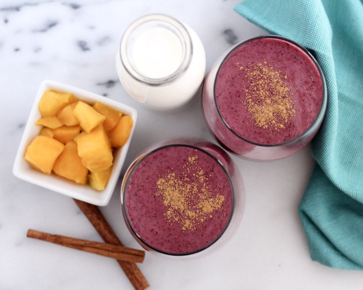 wild blueberry healthy breakfast smoothie recipe-min