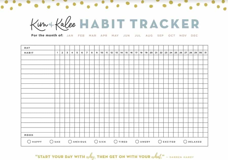  Bullet journal habit tracker printable