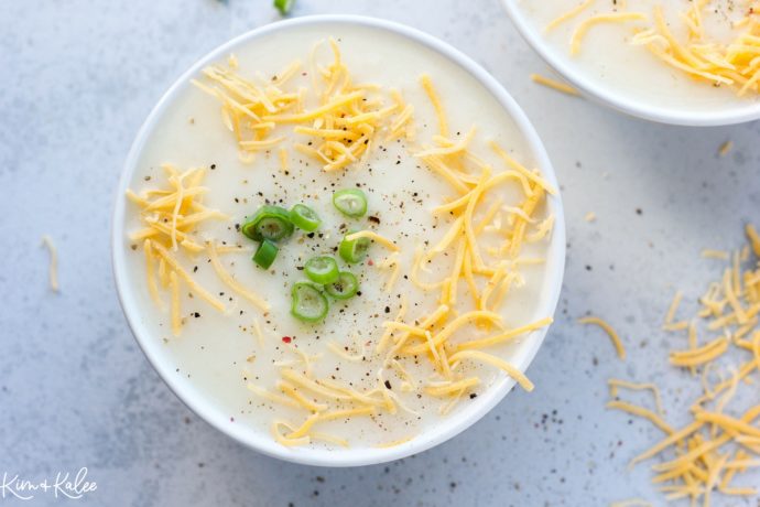 loaded potato soup with cheese