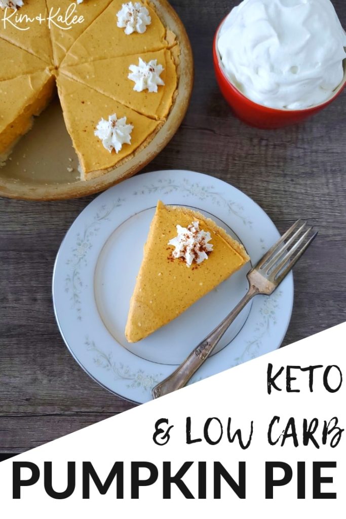 Overhead shot of a low carb easy keto pumpkin pie