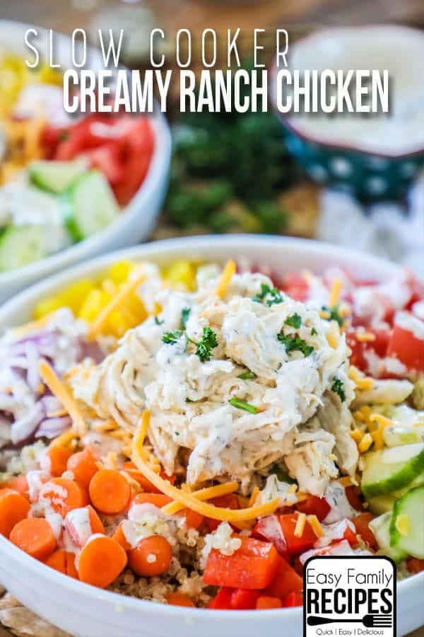 slow cooker creamy ranch chicken with vegetables