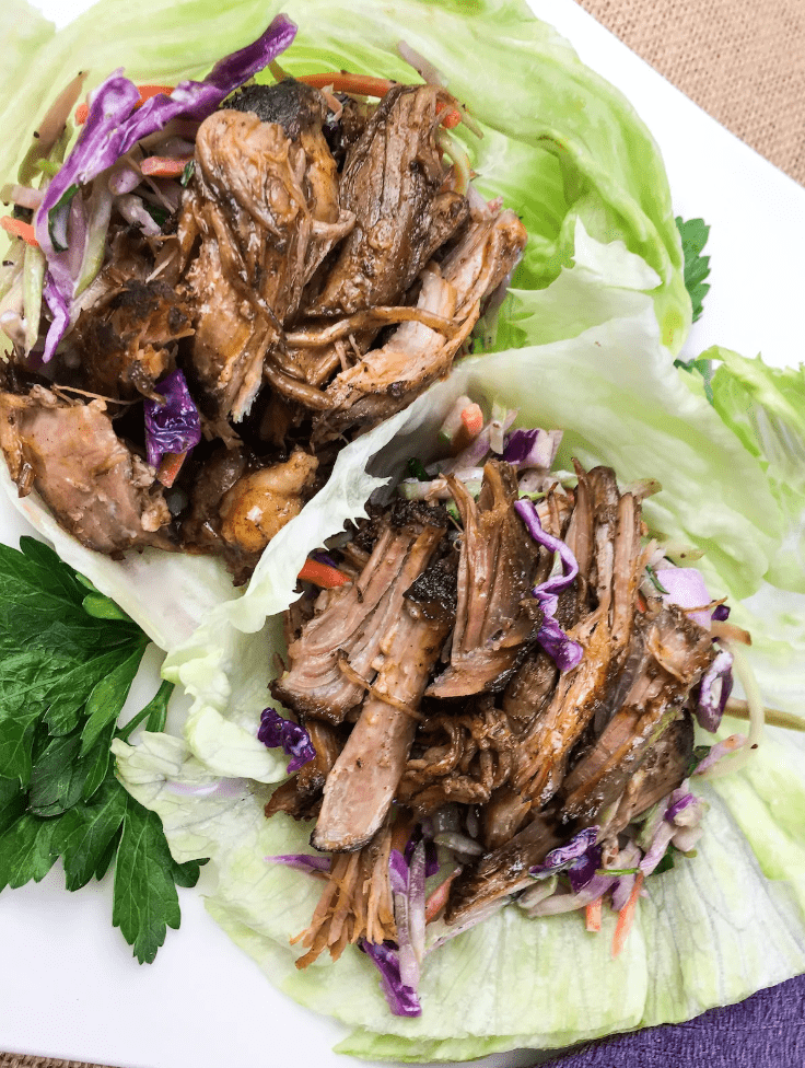 Slow Cooker Pulled Pork Lettuce Wraps (Low Carb)