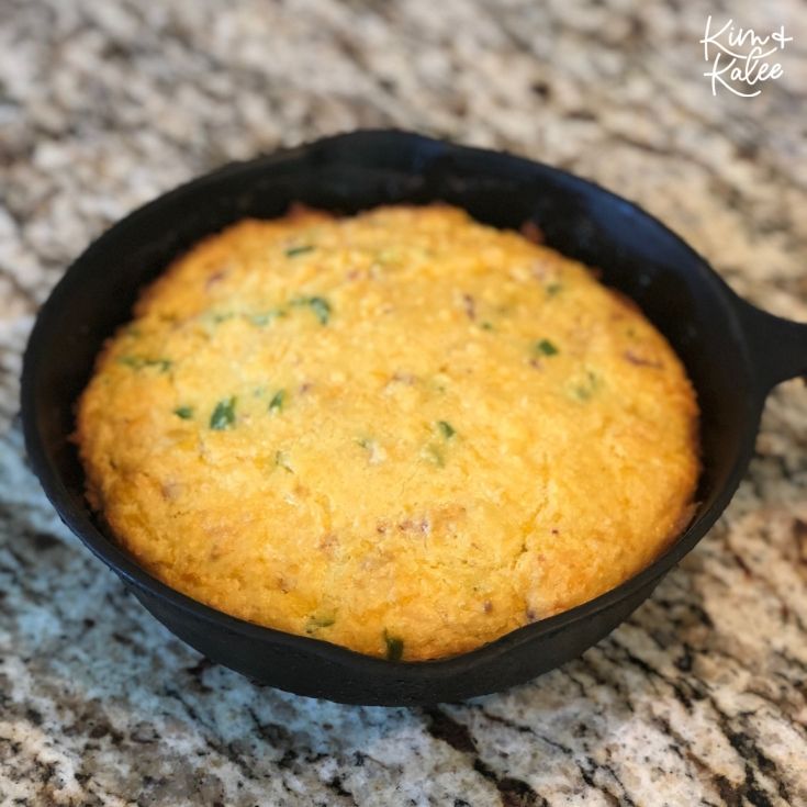 Keto Cornbread in Cast Iron Skillet