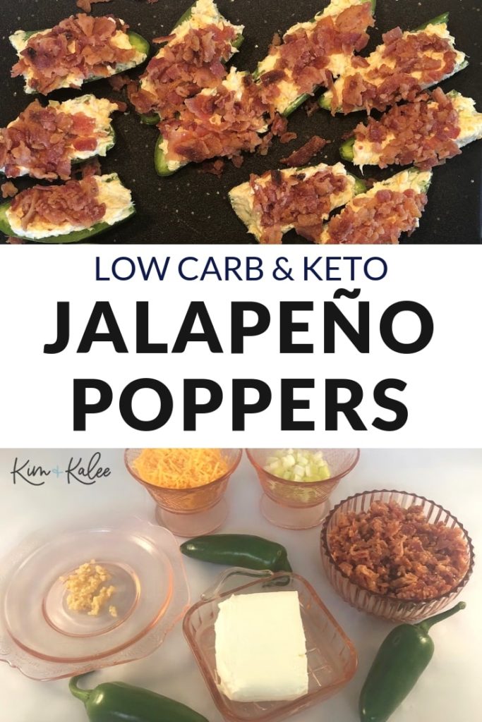 Keto Jalapeños Poppers Collage - Finished on Top with Ingredients on the Bottom