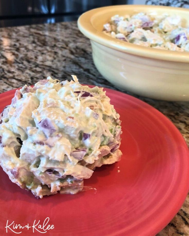 Scoop of our Keto Chicken Salad Recipe