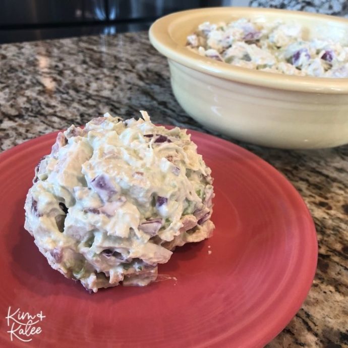 scoop of chicken salad recipe featured image