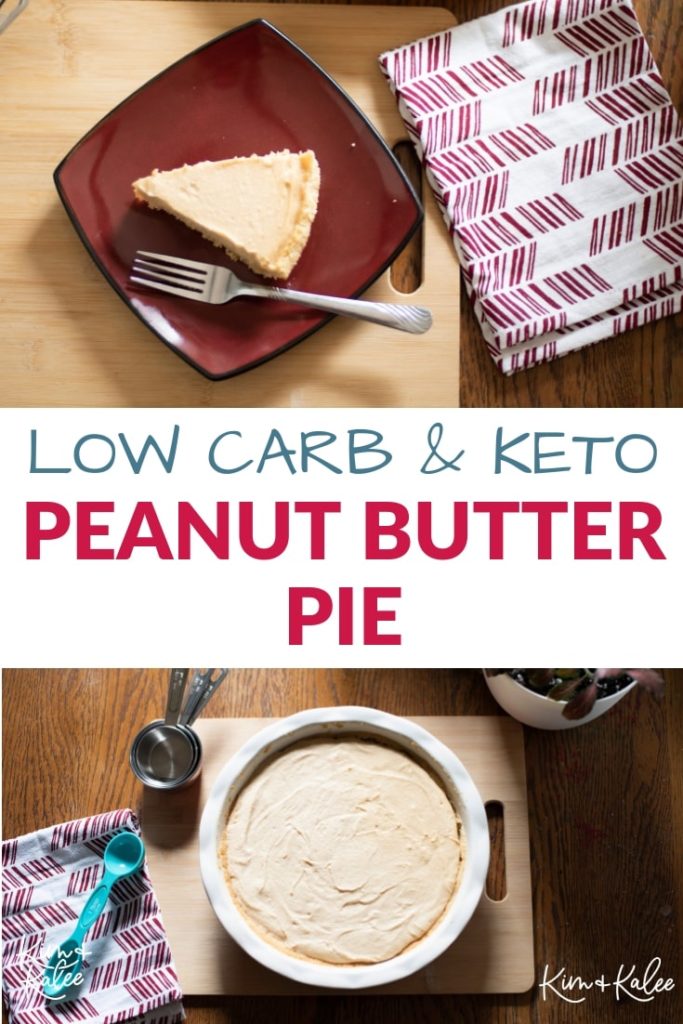 keto peanut butter pie collage