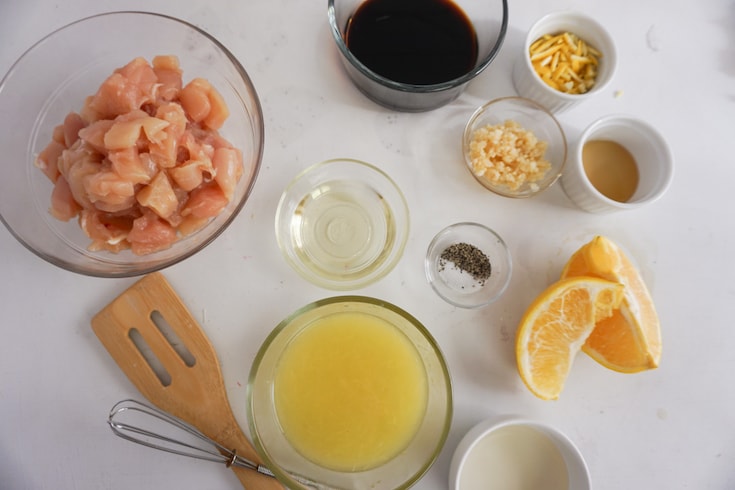 Ingredients for Keto Orange Chicken