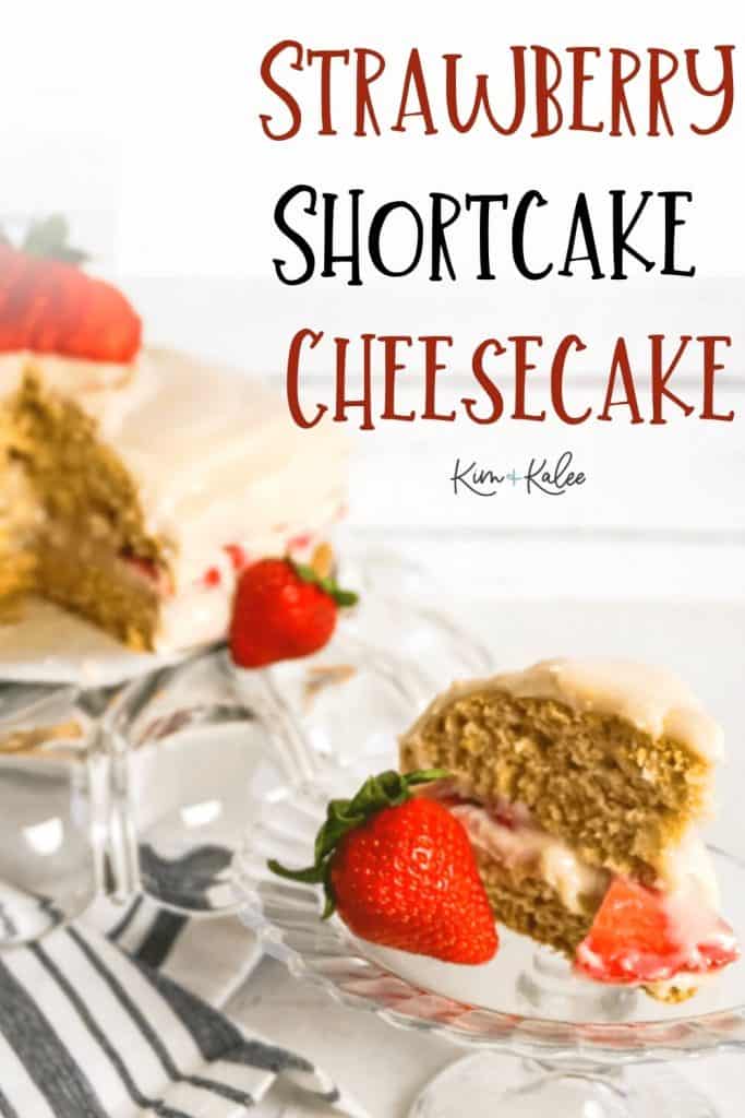 Slice of Strawberry Shortcake Cheesecake