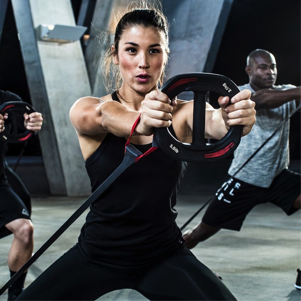 woman doing LES MILLS On Demand cxworx 