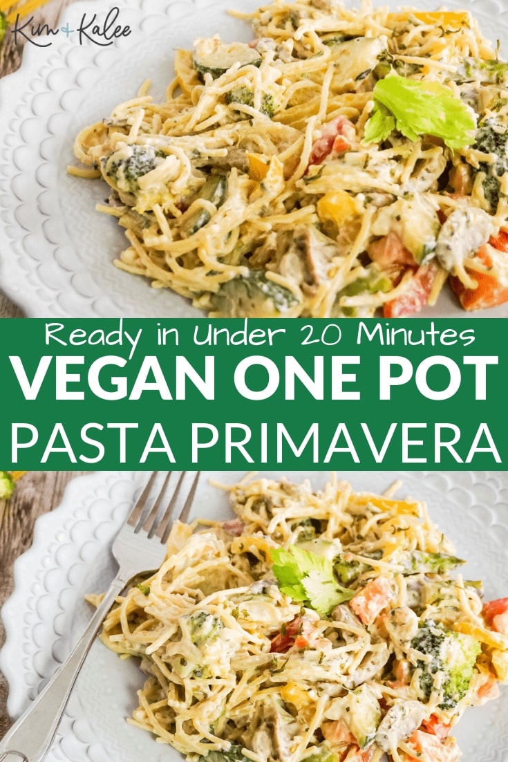 One Pot Creamy Vegan Pasta Primavera