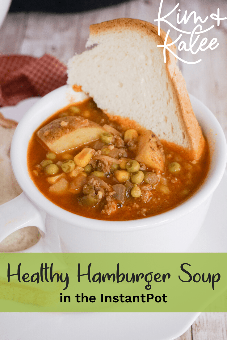 a piece of bread in instant pot vegetable beef soup