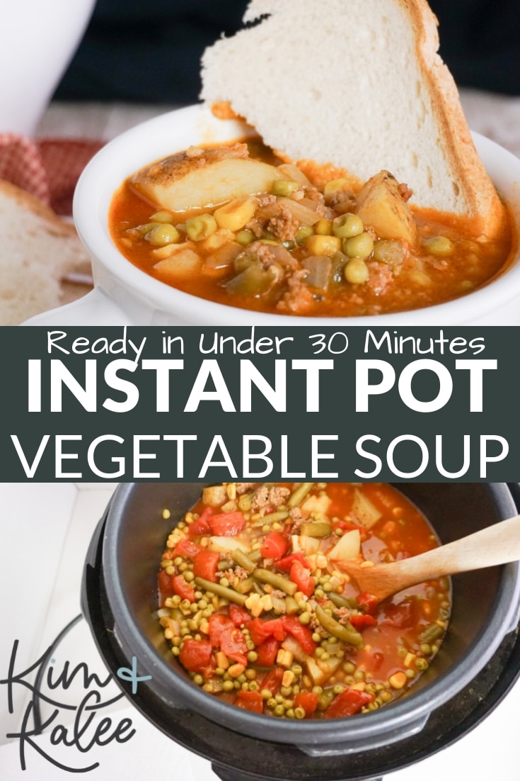 Easy Instant Pot Vegetable Beef Soup Recipe with Potatoes and Hamburger