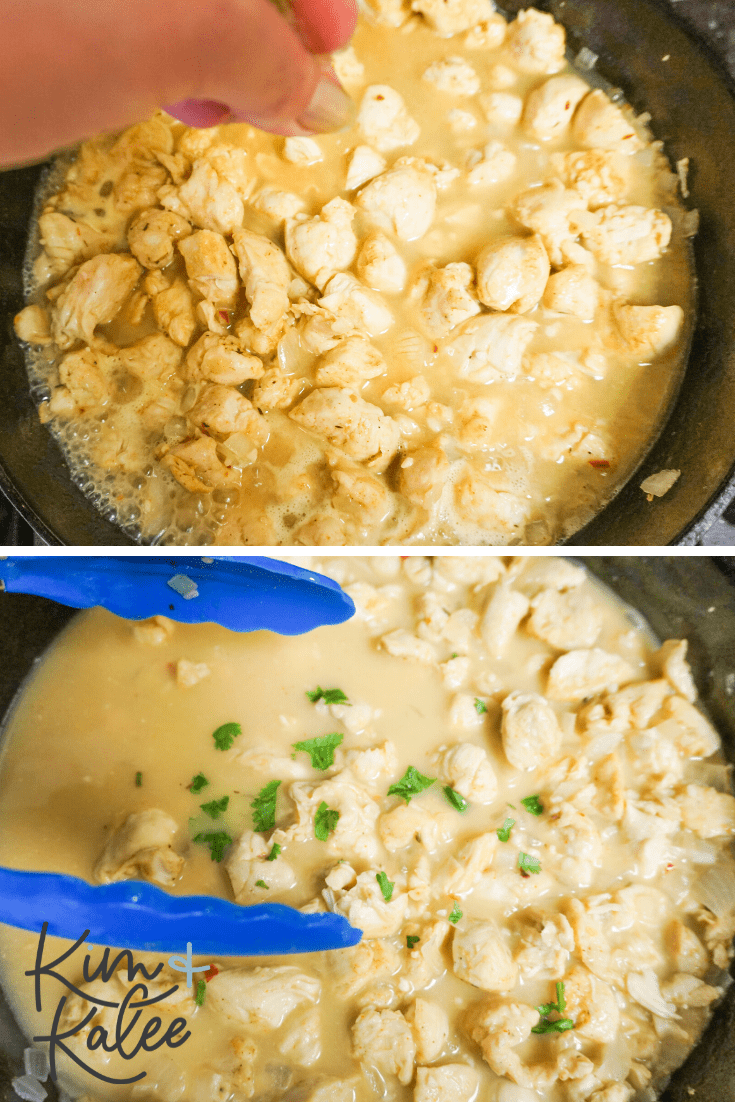 Making jerk chicken pasta