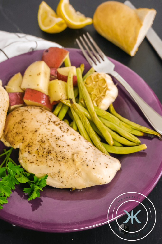 one pan dinner - chicken, green beans and potatoes