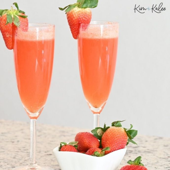 fresh sparkling strawberry mimosa