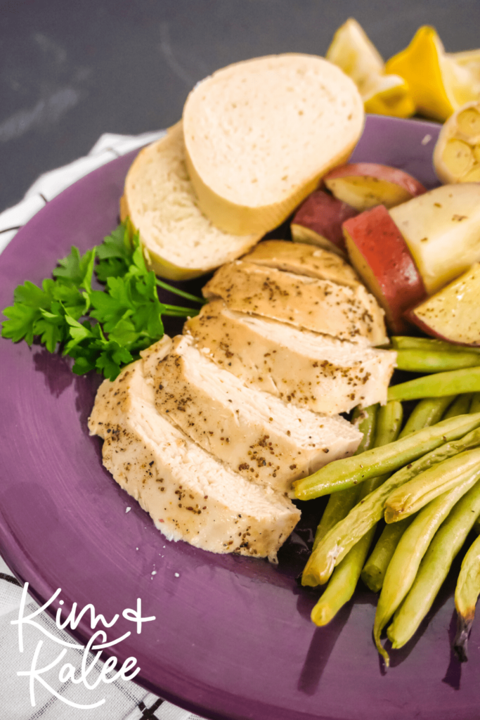 one sheet pan chicken green beans and potatoes