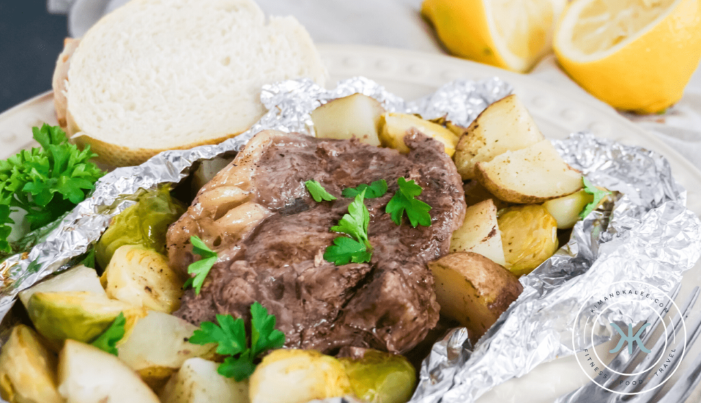 garlic steak and potato foil packs