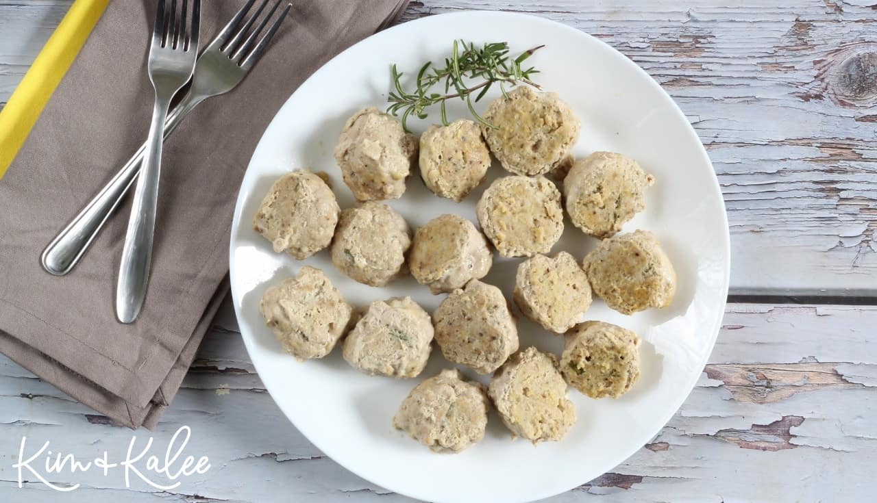 serving gluten free paleo meatballs