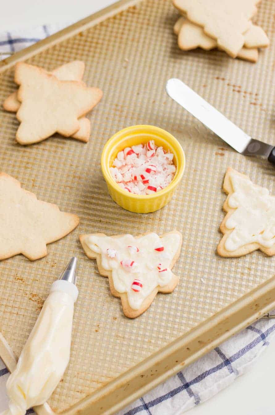 Frosting Christmas Tree Sugar Cookies