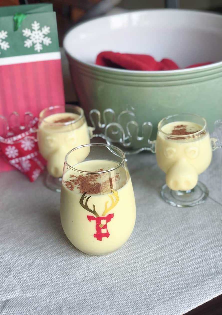 3 glasses of old fashioned homemade eggnog