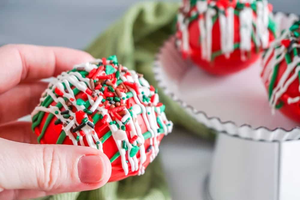 someone holding a hot chocolate bomb