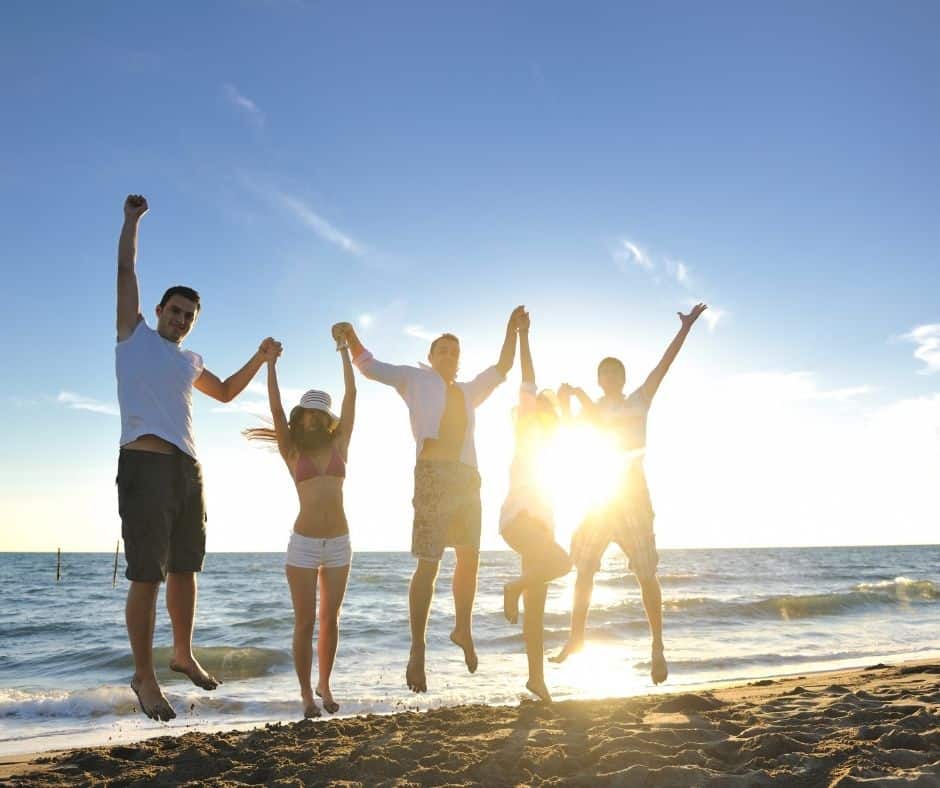 beach party with friends