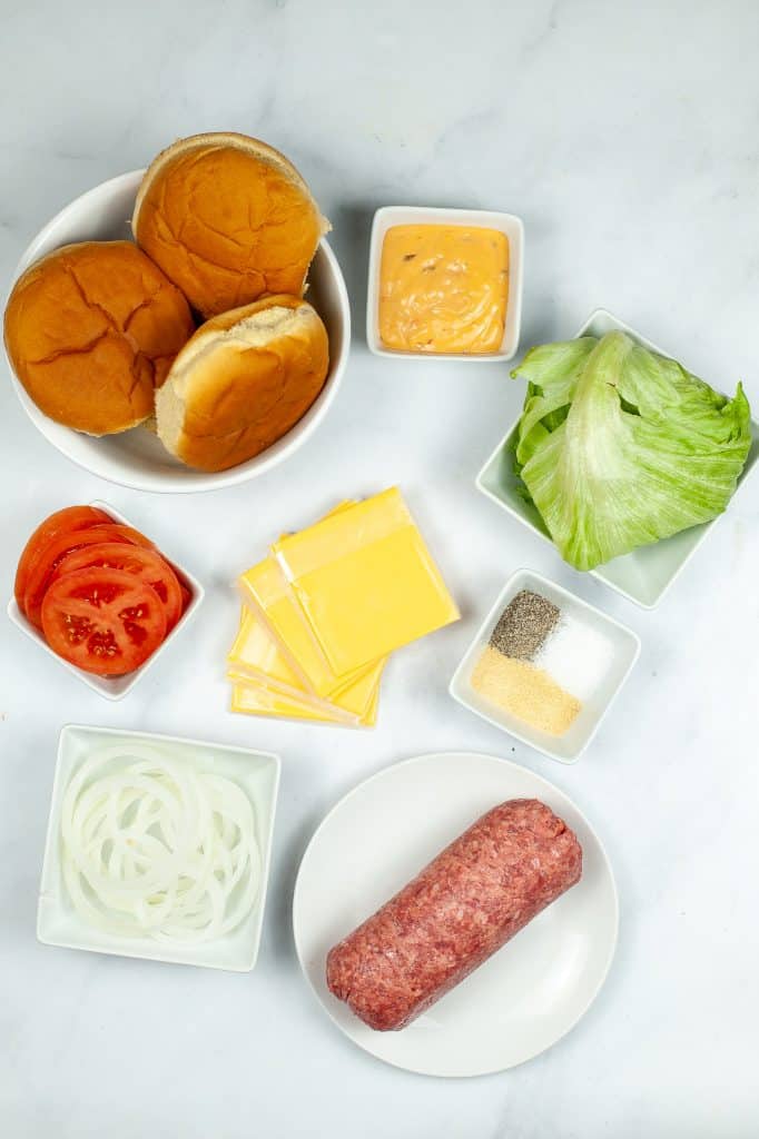 Instant pot Burger ingredients