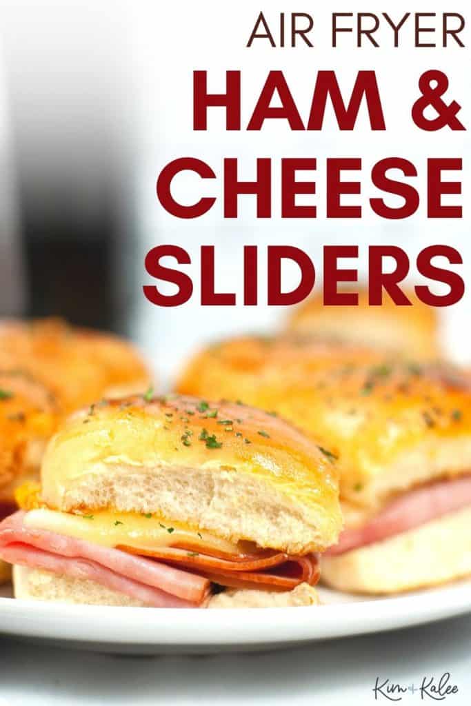 air fryer Hawaiian ham and cheese sliders on a plate