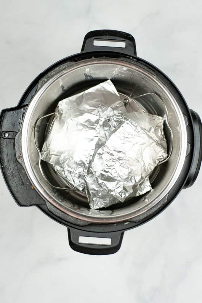 burger wrapped in foil