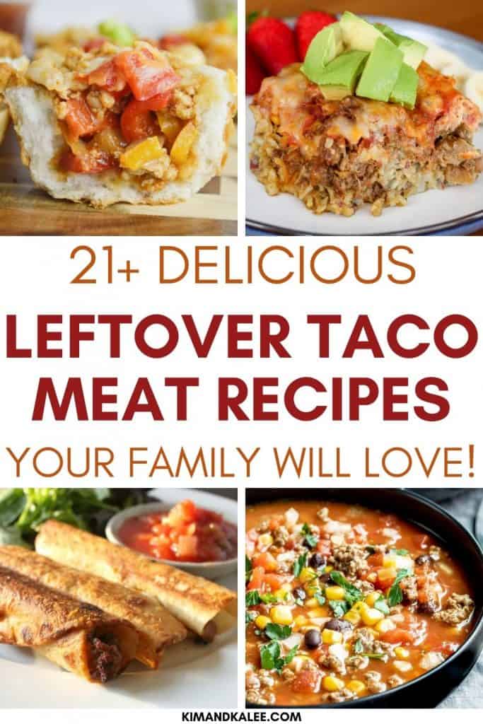 collage of Easy Leftover Taco Meat Recipes