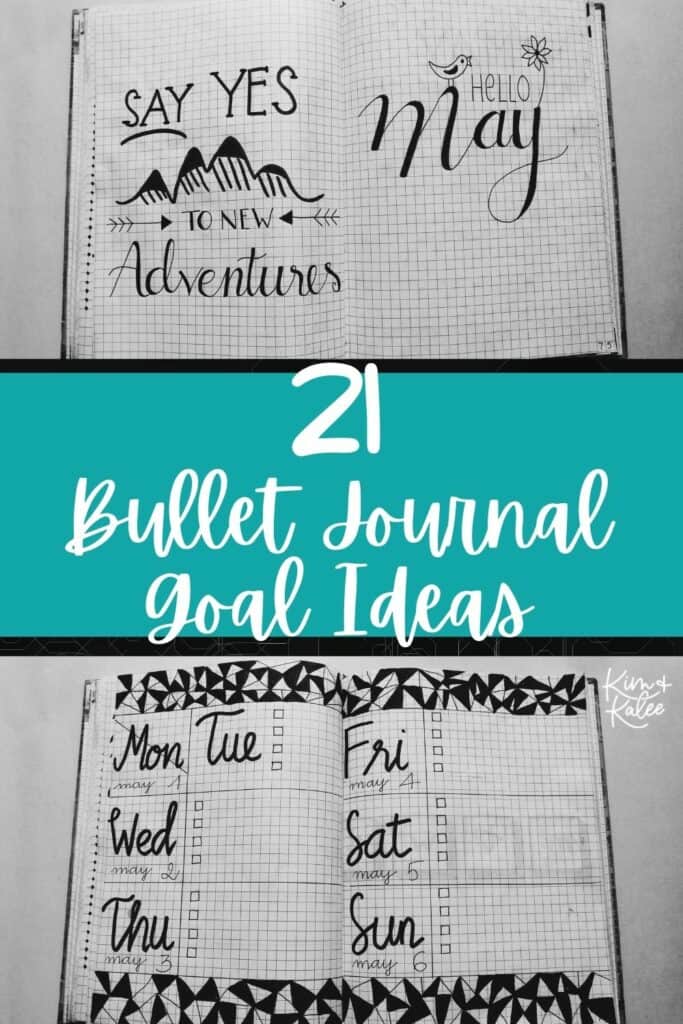 21 bullet journal goal page ideas