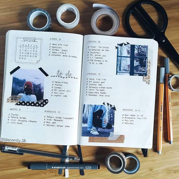 bullet journal collage