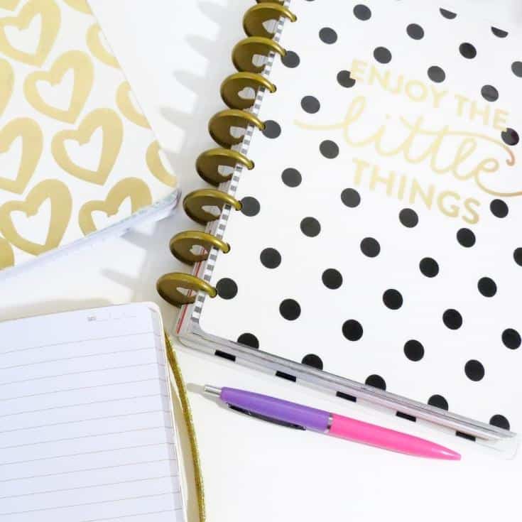 polka dot bullet journal supplies