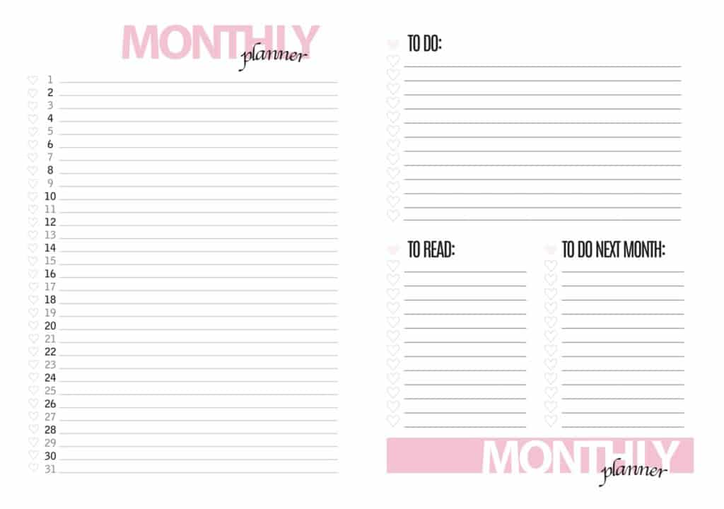 Bullet Journal monthly planner example