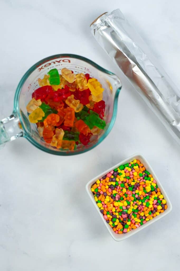 Copycat Nerd Ropes Ingredients - Gummy Bears and Nerds