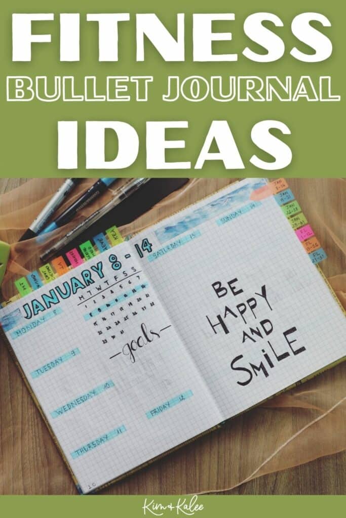 Fitness Bullet Journal Ideas with a doodled in notebook