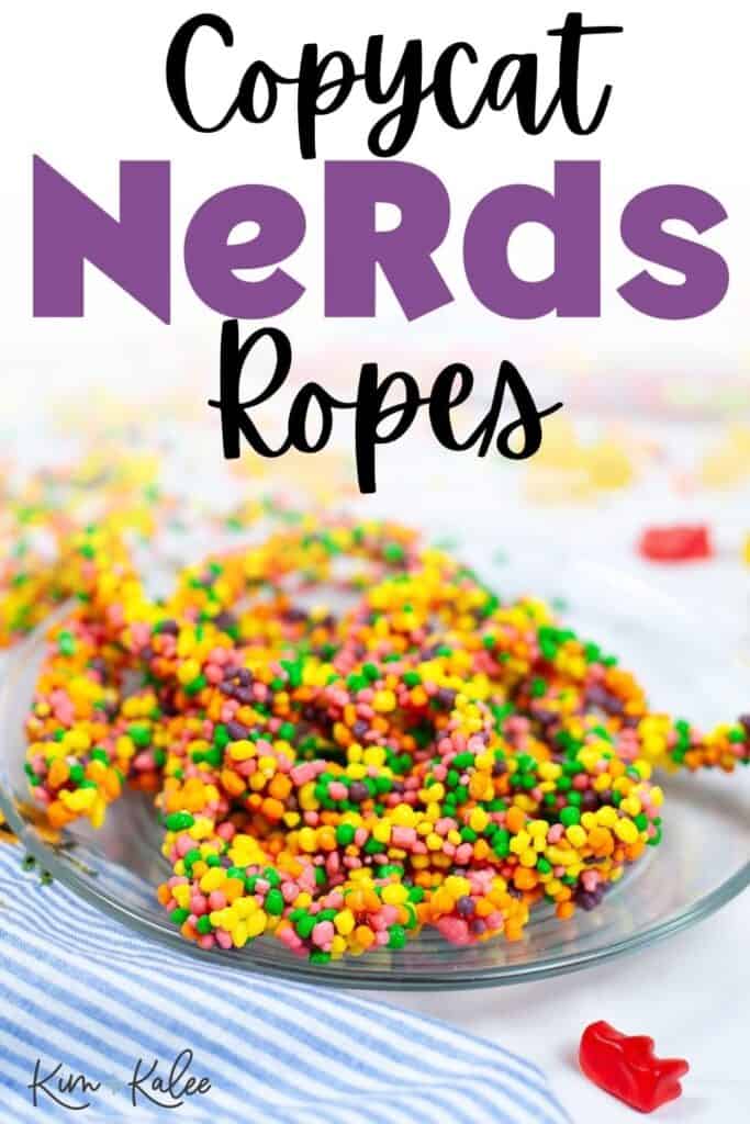 Homemade Nerds Ropes on a Plate