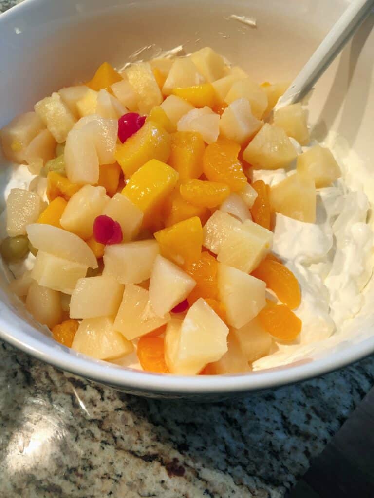 creamy tropical fruit salad