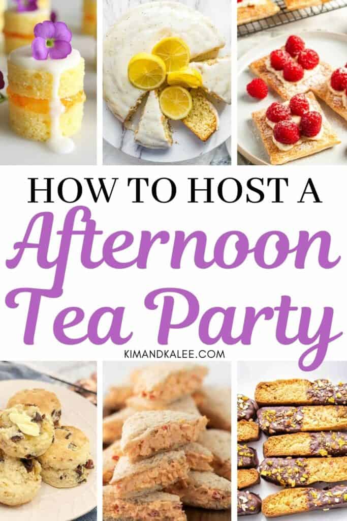 Collage of what to serve with tea at a party