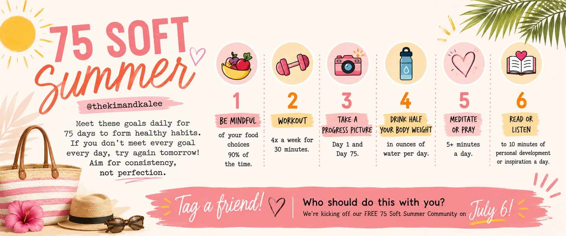 75 soft summer challenge infographic