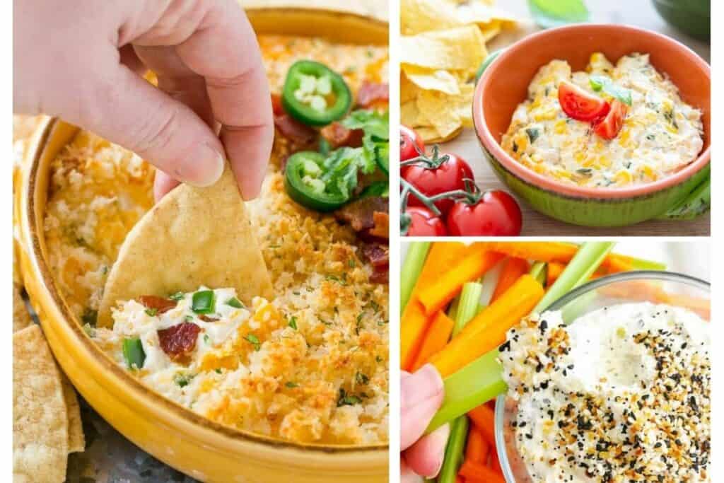 Philadelphia cream cheese dips collage