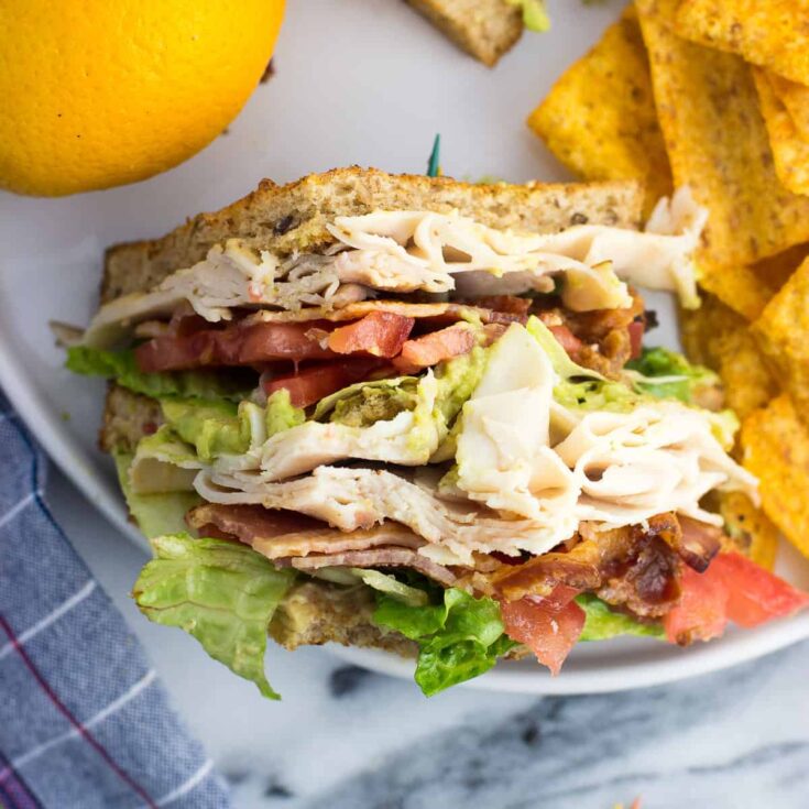Image for Hummus Avocado Turkey Club Sandwich