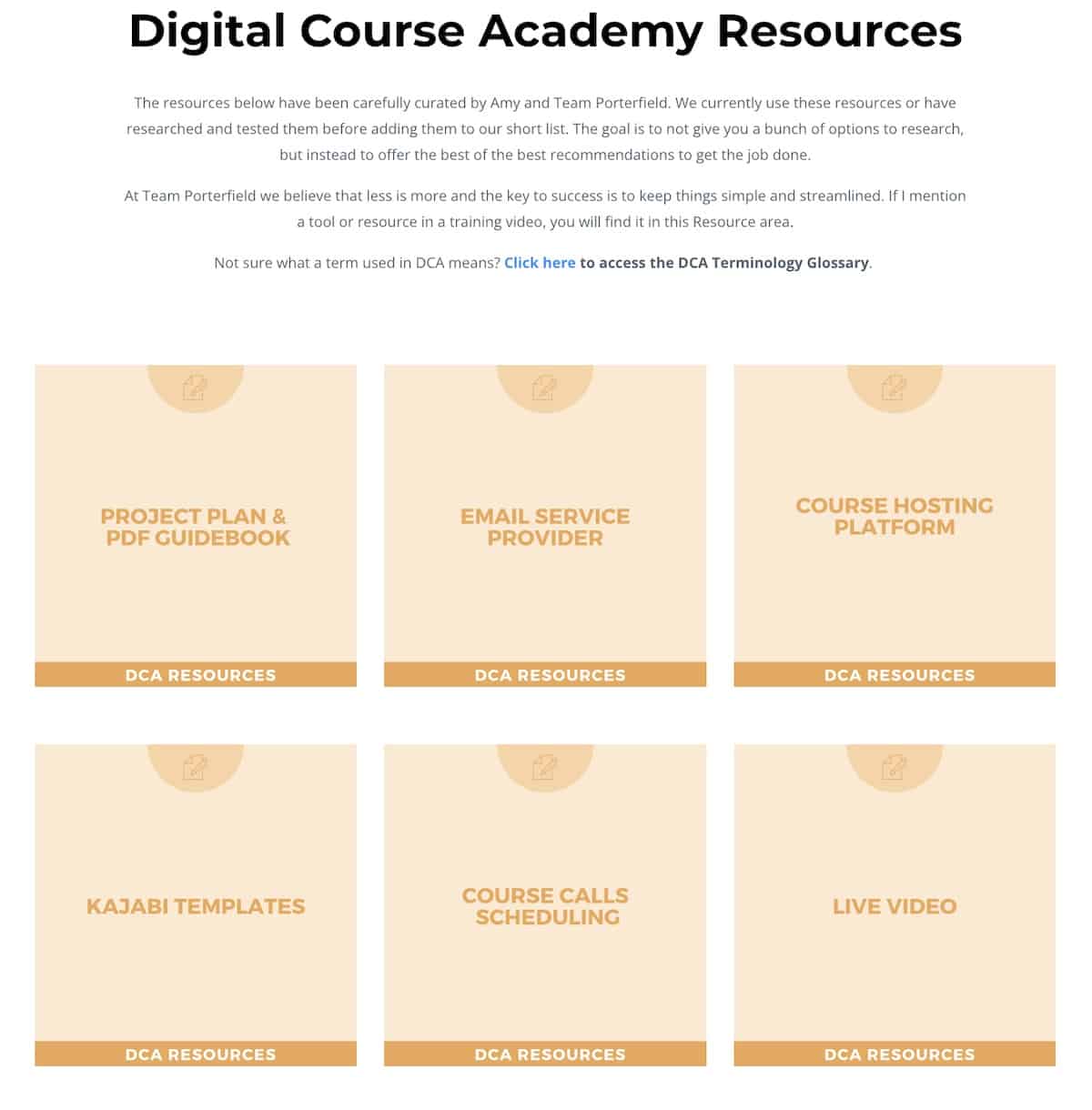 digital course academy resources