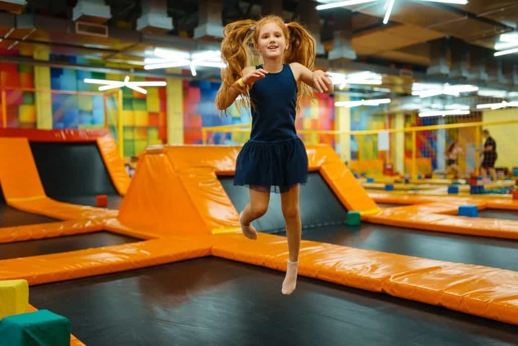 girl on trampoline