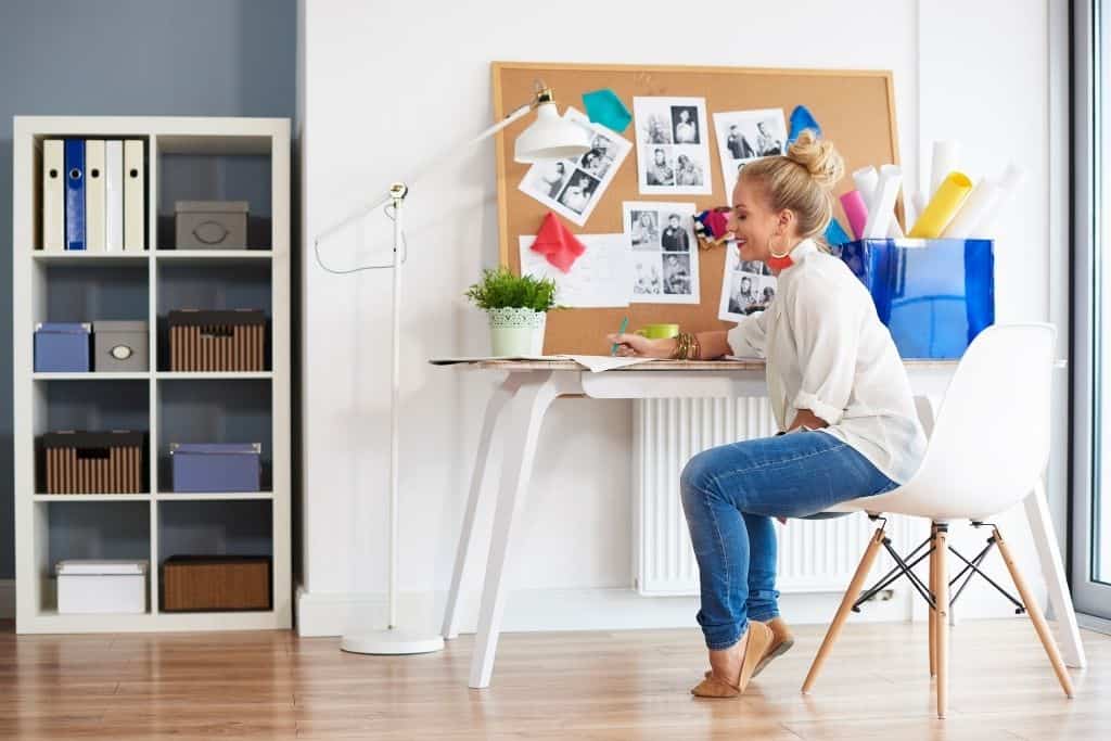 woman at a desk