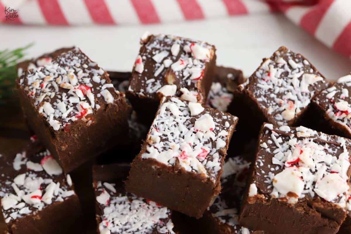 Microwave Peppermint Fudge pieces