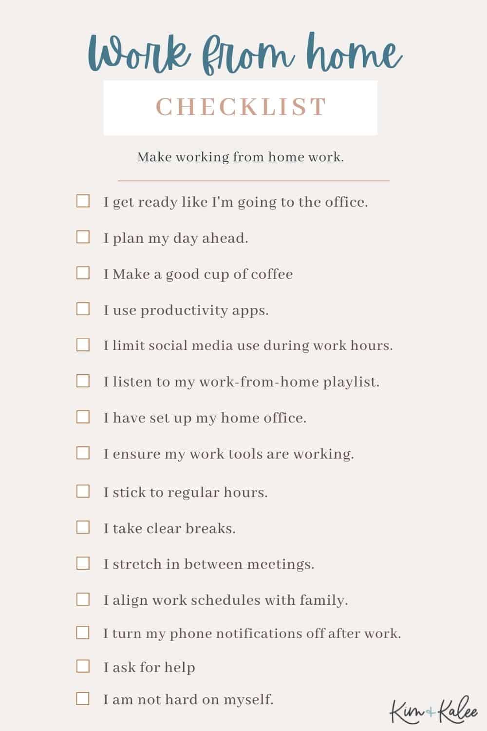 Stay At Home Moms Business Ideas Checklist work from home check list