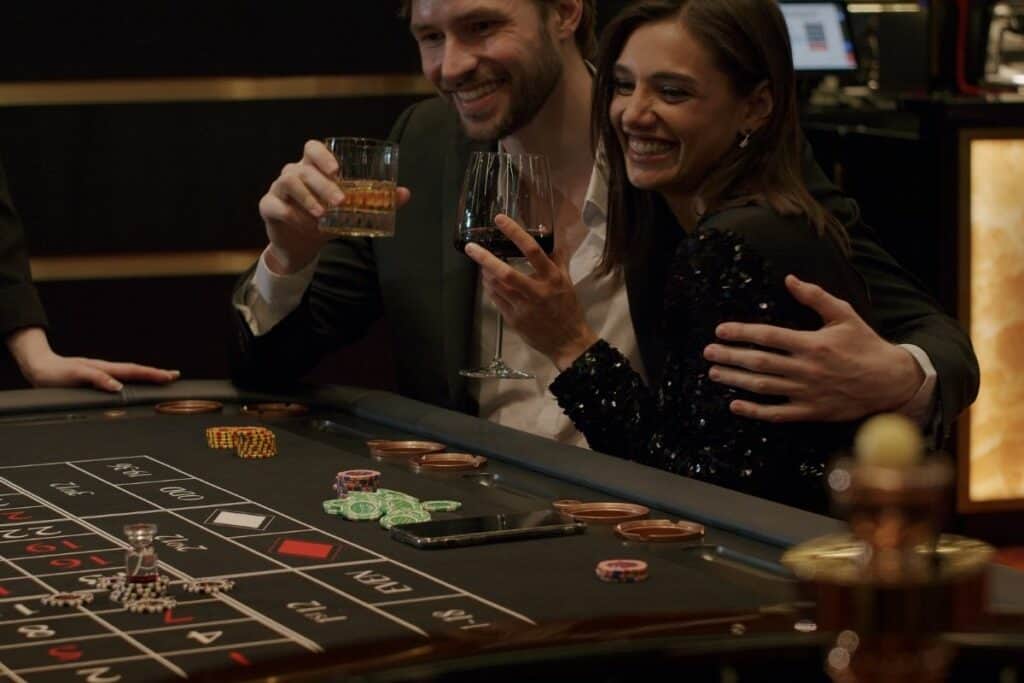 man and woman at a casino for 21st birthday